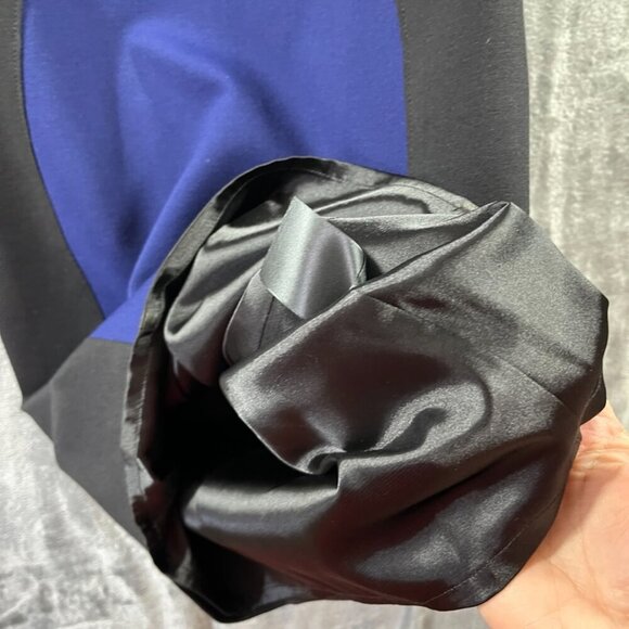 Tahari Dress Womens Size 8 Blue Black Dilana Lined Colorblock Sheath Bodycon - Picture 11 of 14